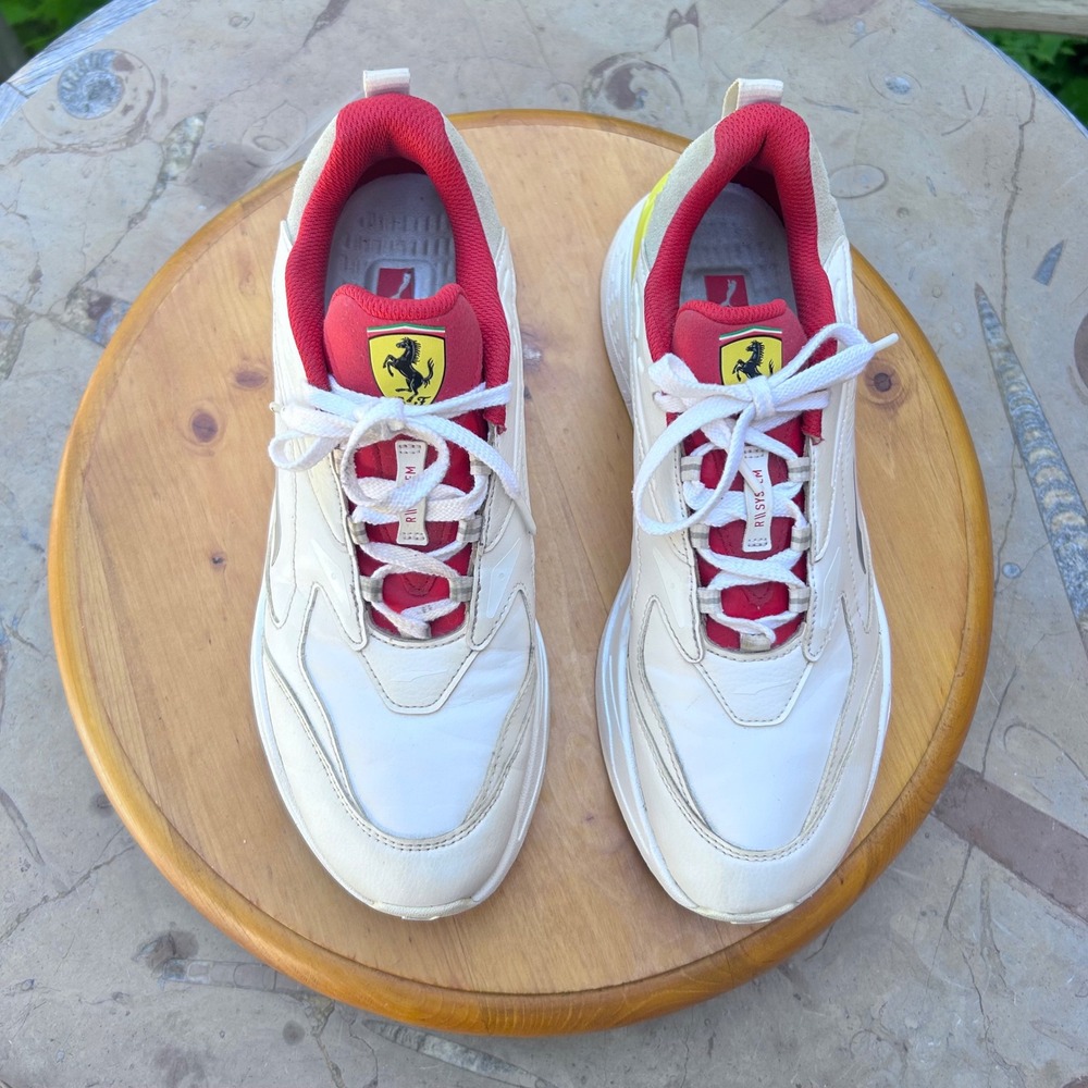 RS-Fast Racing Motorsport Mens Size 9 White Rosso Corsa F1 Sneakers Puma Ferrari - Picture 4 of 9